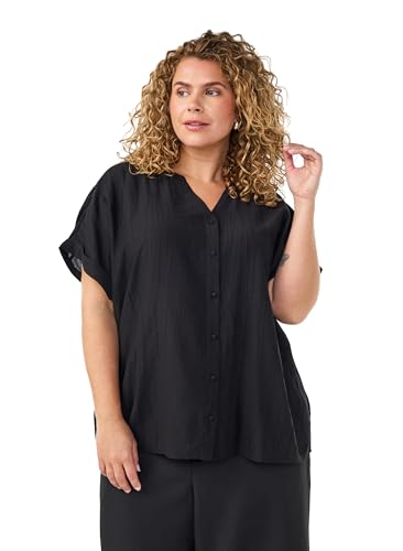 Zizzi Bluse Viskose Damen Knopfbluse Coca Mocha