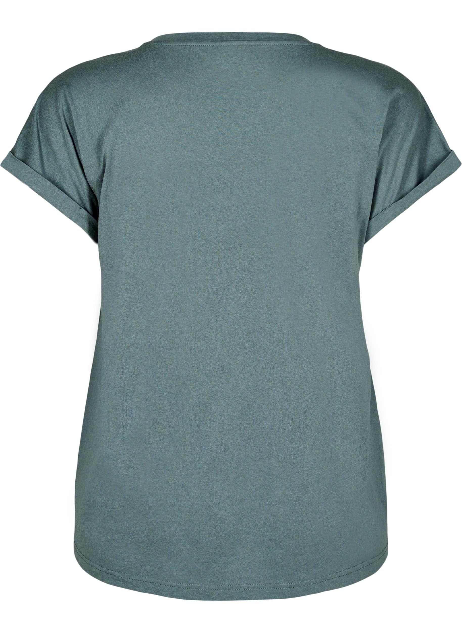 Zizzi Cotton T-Shirt Rundhals Schwarz Große Größen