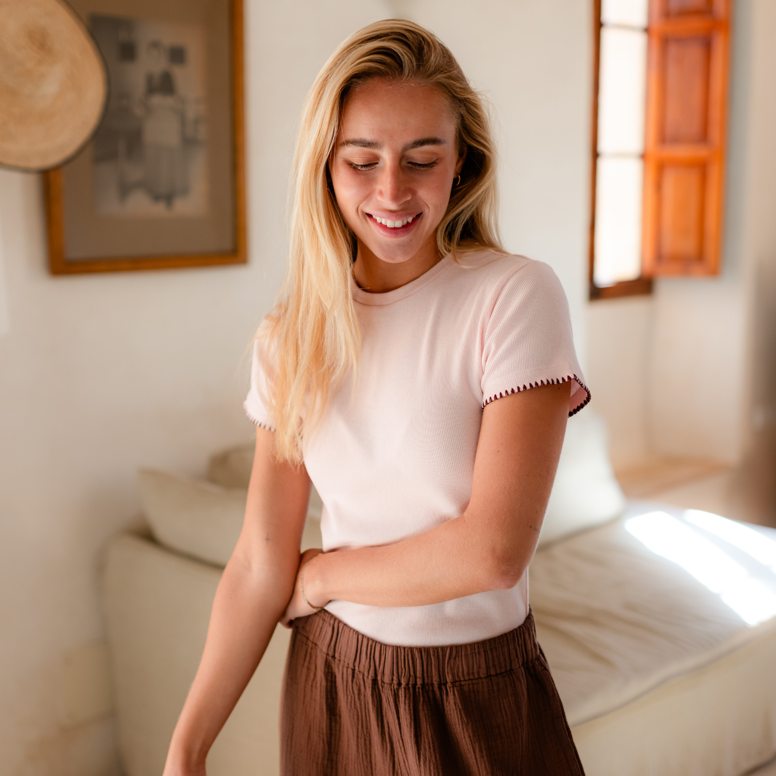 Nordlicht Elira Ripp T-Shirt Rosa Bio-Baumwolle