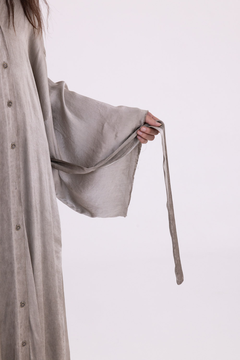 Sanctamuerte Abiti Kimono Lungo Kleid Viskose lang