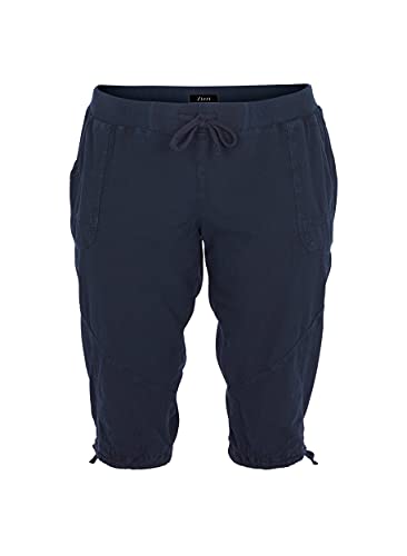 Zizzi Hose Capri 3/4 Damen Baumwolle mit Taschen