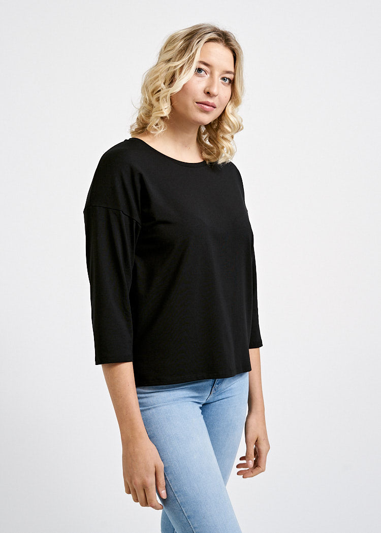 Wijld Langarmshirt Black Damen 3/4-Arm Lyocell