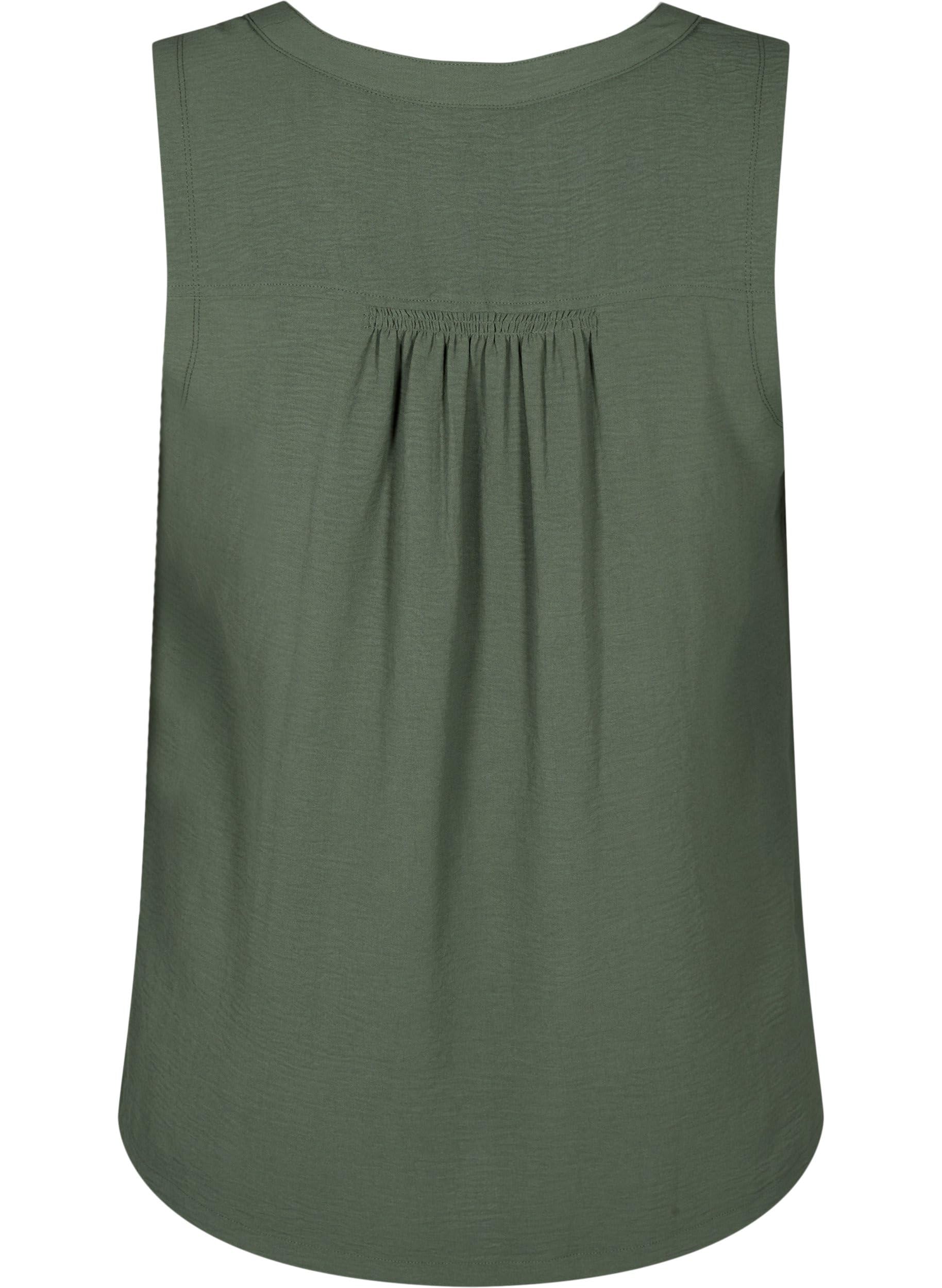 Zizzi Top Damen Ärmellos V-Ausschnitt Smock