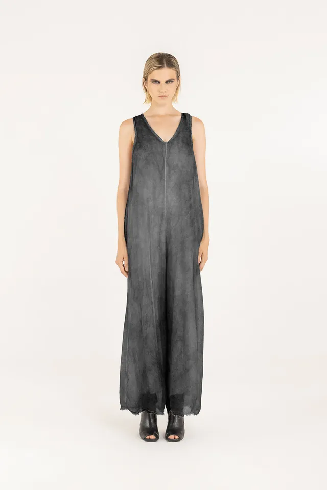 Sanctamuerte Abiti Jumpsuit Overall Viskose-Seide weit