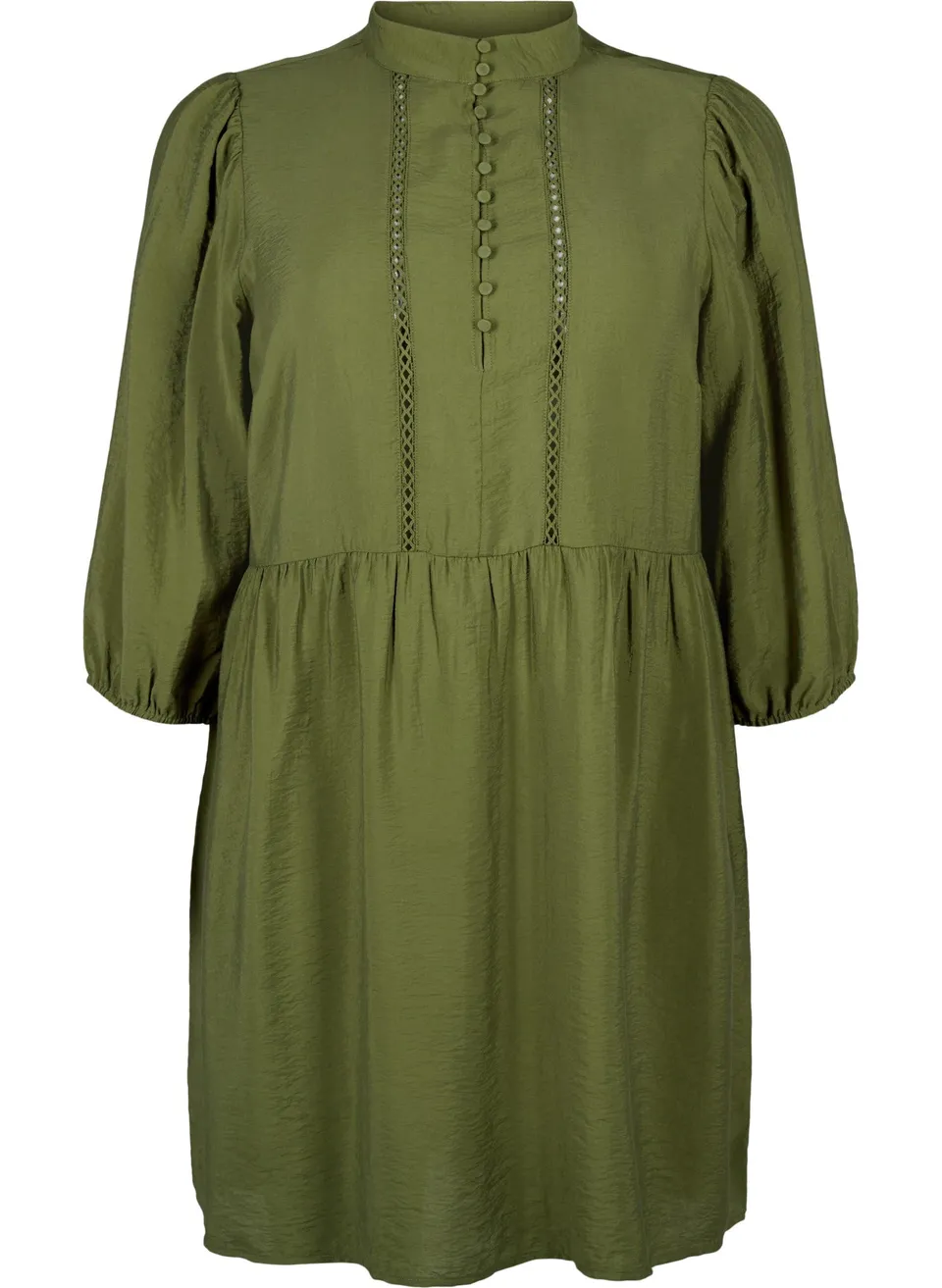 Zizzi Hemdkleid Viskose 3/4-Ärmel große Größen Spitze