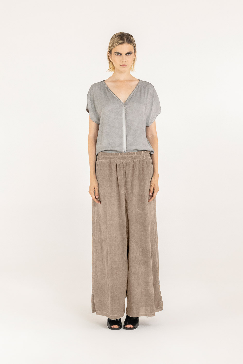 Sanctamuerte Pantaloni Palazzo Hose Baumwolle Seide