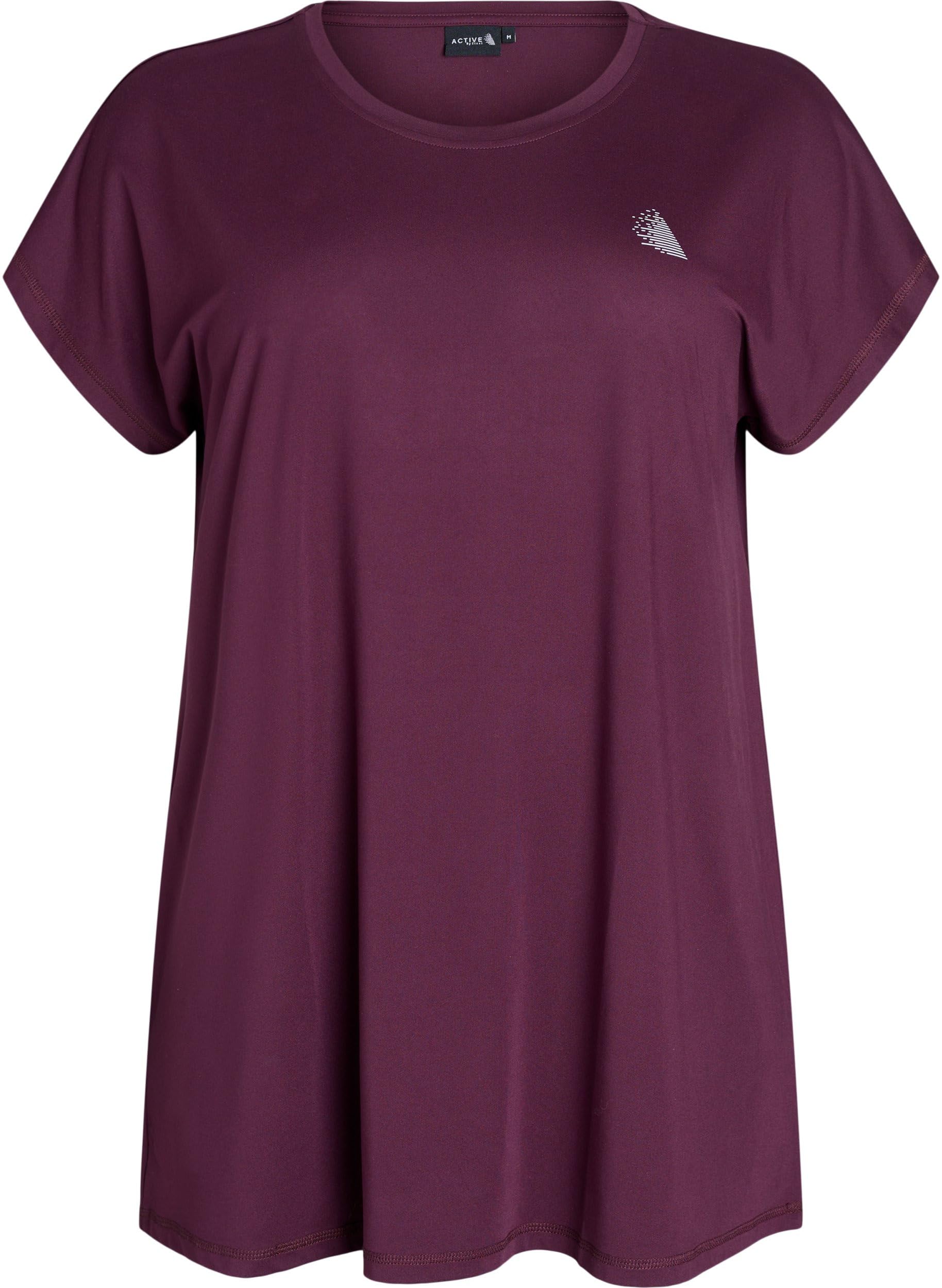 Zizzi Activewear Sport T-Shirt Schwarz Lang Loose Fit