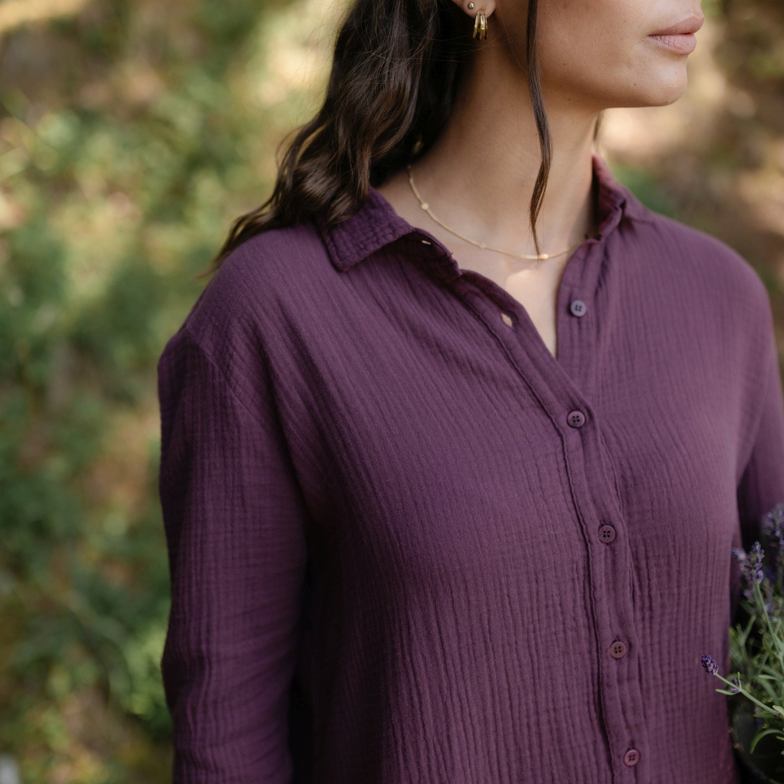 Nordlicht Fenja Musselin Bluse Bio-Baumwolle Cherry