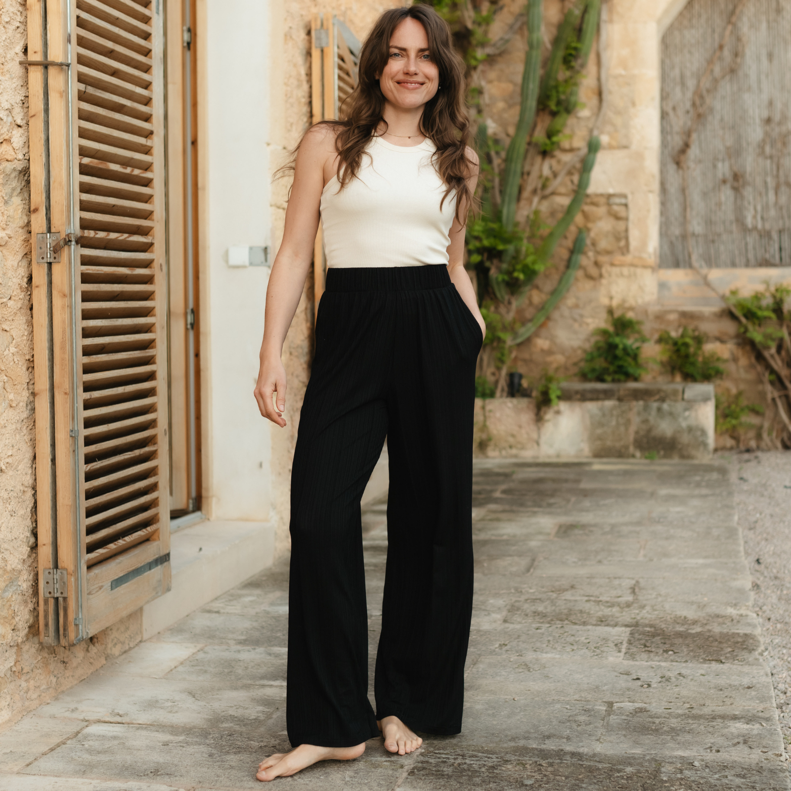 NORDLICHT Lucy Weite Hose Schwarz Gr. M