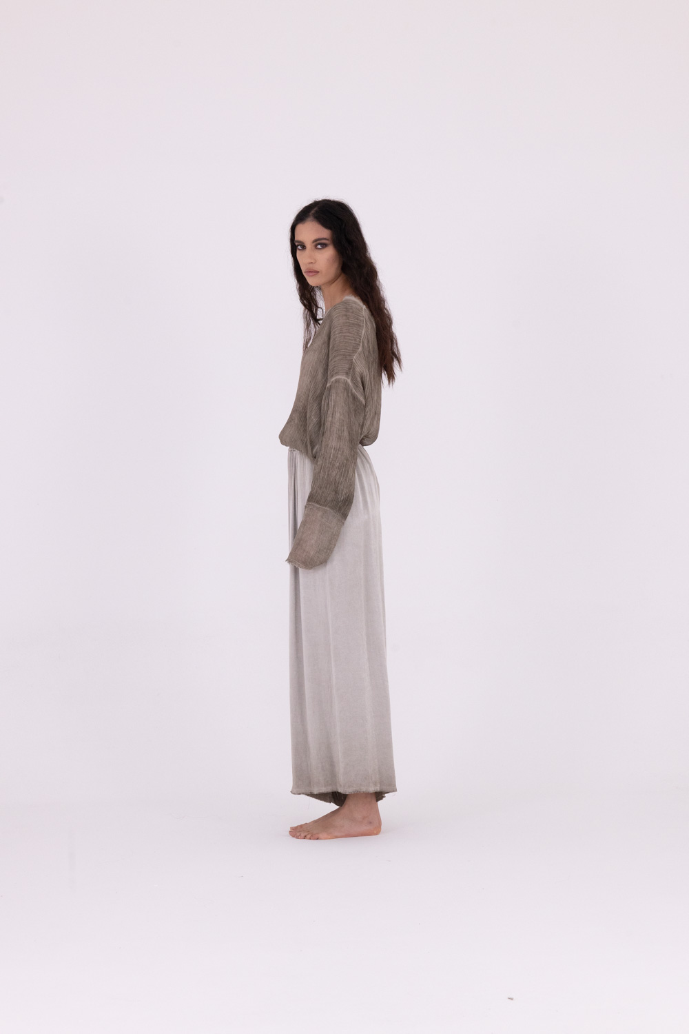 Sanctamuerte Pantaloni Pantalone Palazzo Hose Viskose