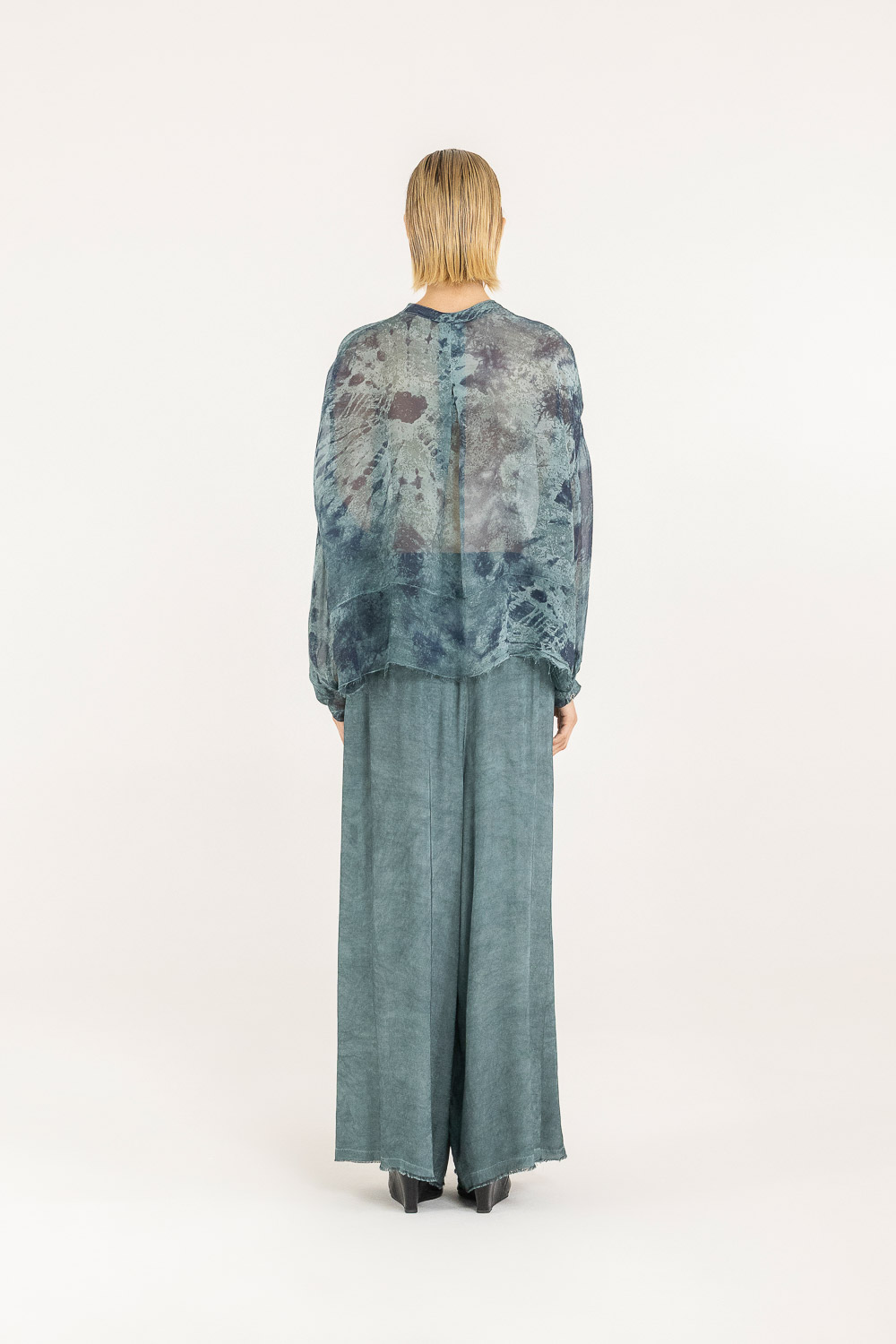 Sanctamuerte Camicie Over Boxy Bluse Viskose Seide