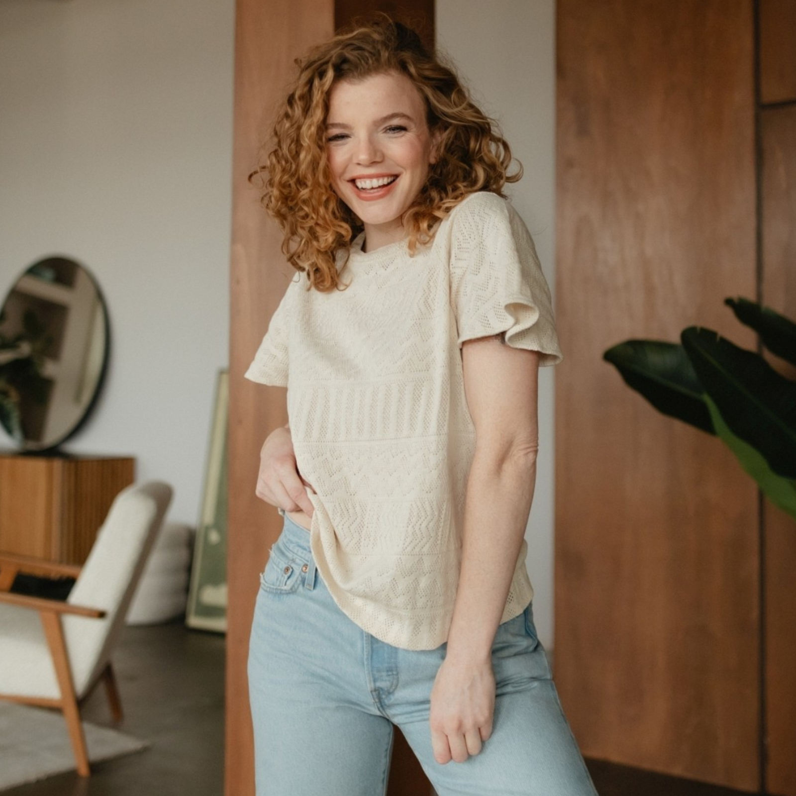 NORDLICHT Elma Strick T-Shirt Recycling-Baumwolle