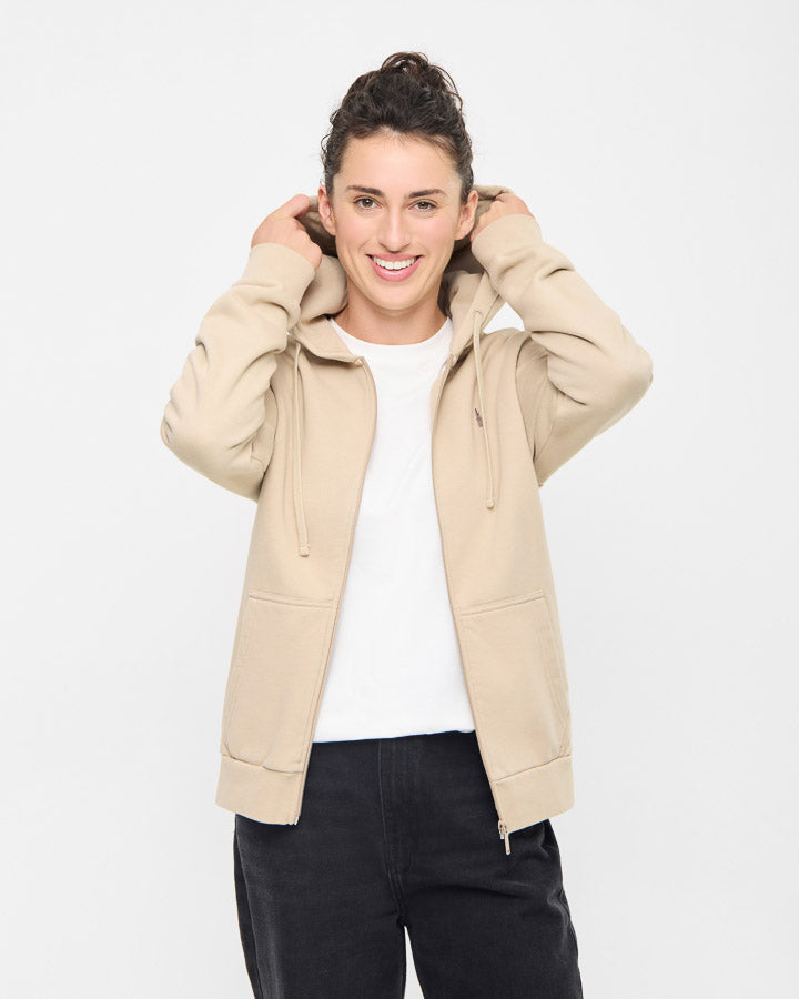 NIKIN TreeHoodie Jacket Kapuzenjacke Light Taupe Bio-Baumwolle
