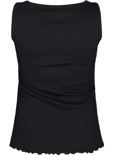 Zizzi Tanktop Damen Gerippt Baumwolle Knöpfe