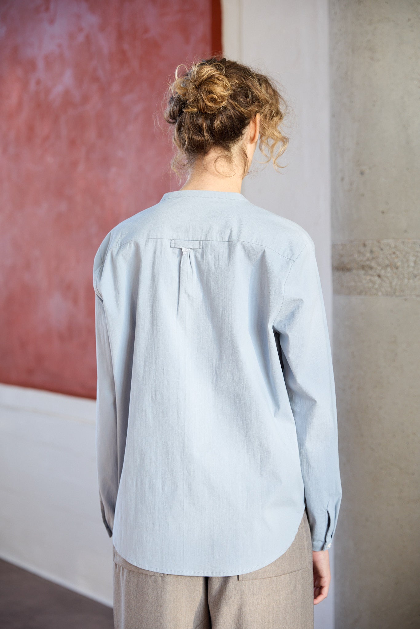 Christiane Strobel VALESKA Hemdbluse Bio-Baumwolle blau
