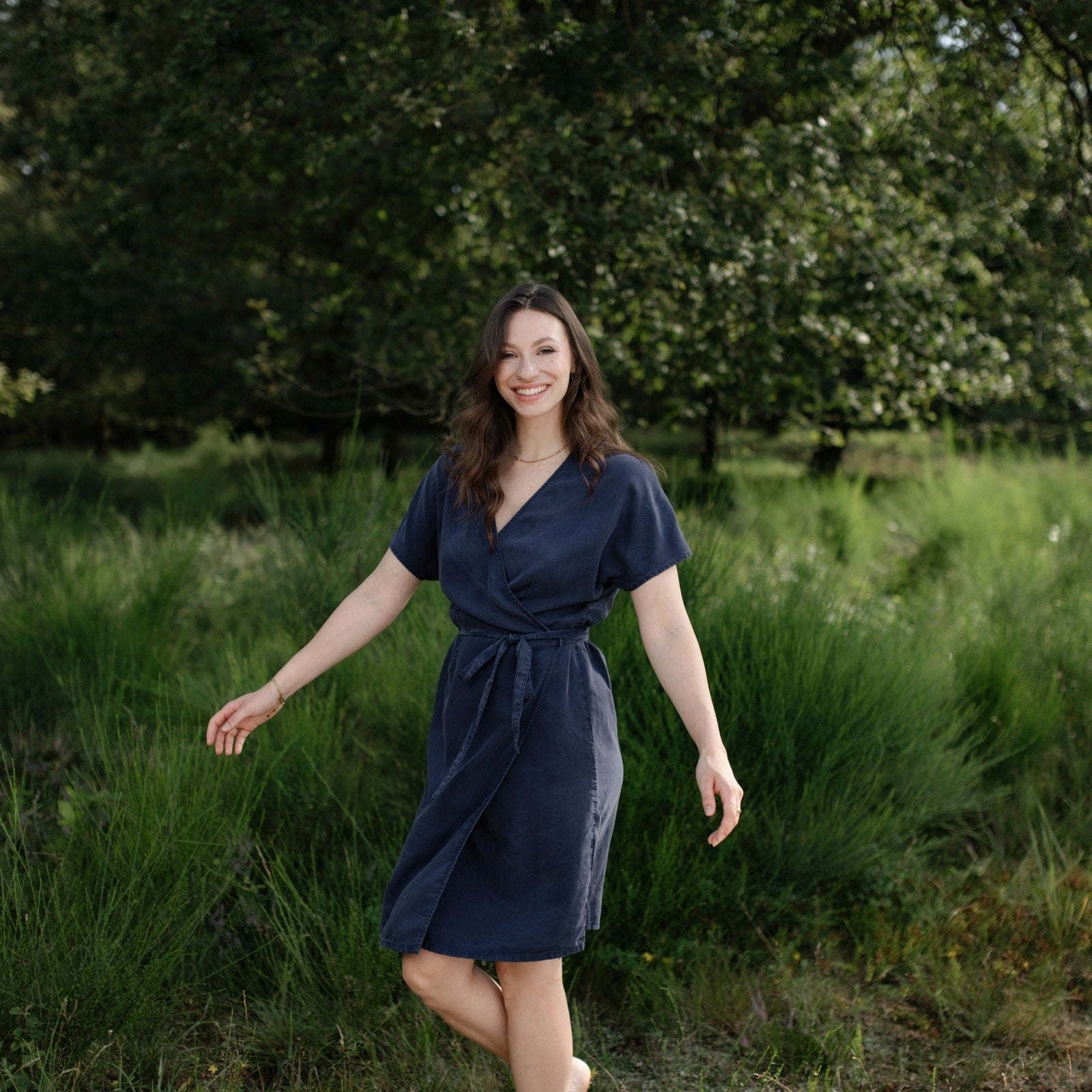 Nordlicht Tilda Wickelkleid blau aus Tencel
