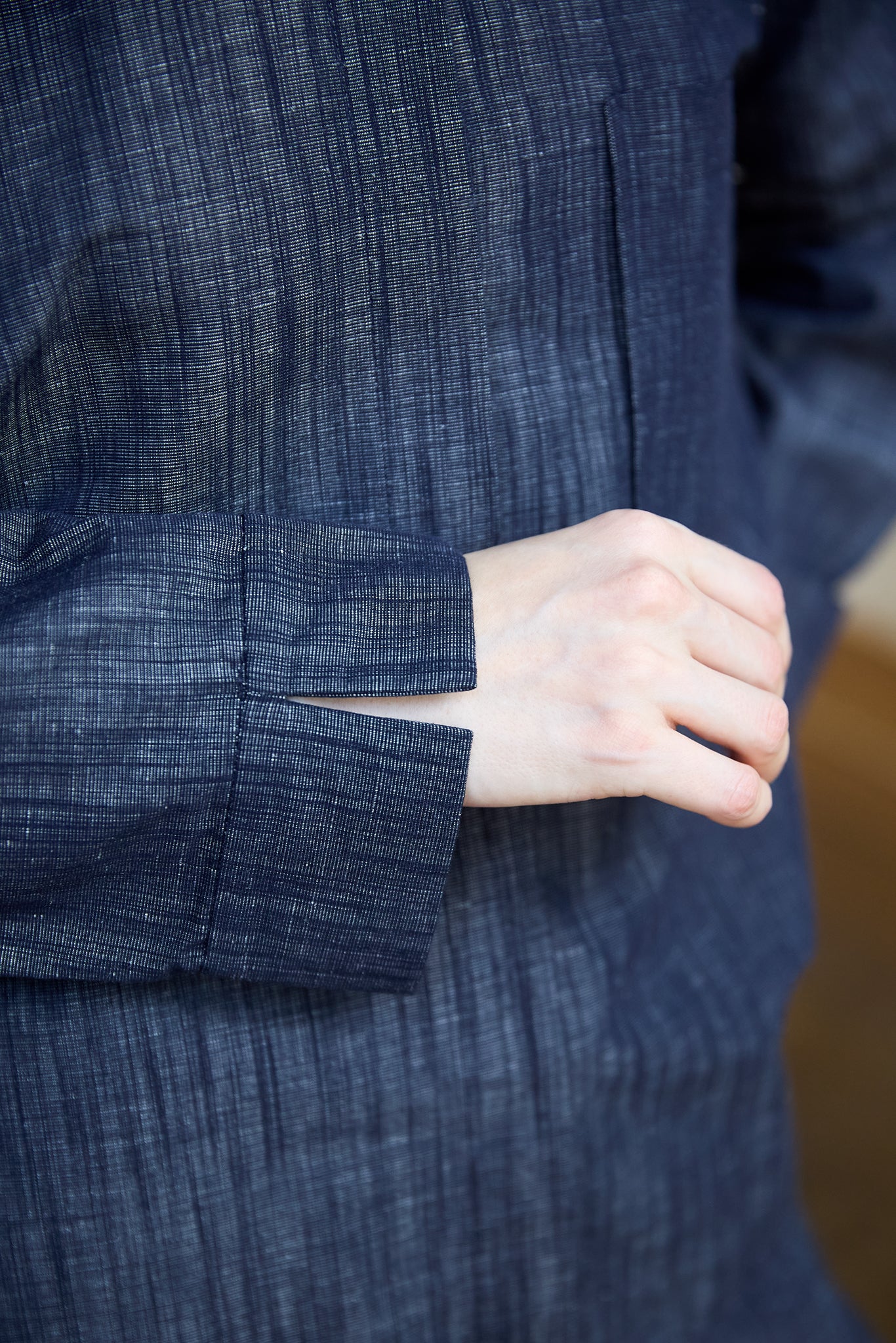 Christiane Strobel UMA Overshirt Blue Denim Leinenmix