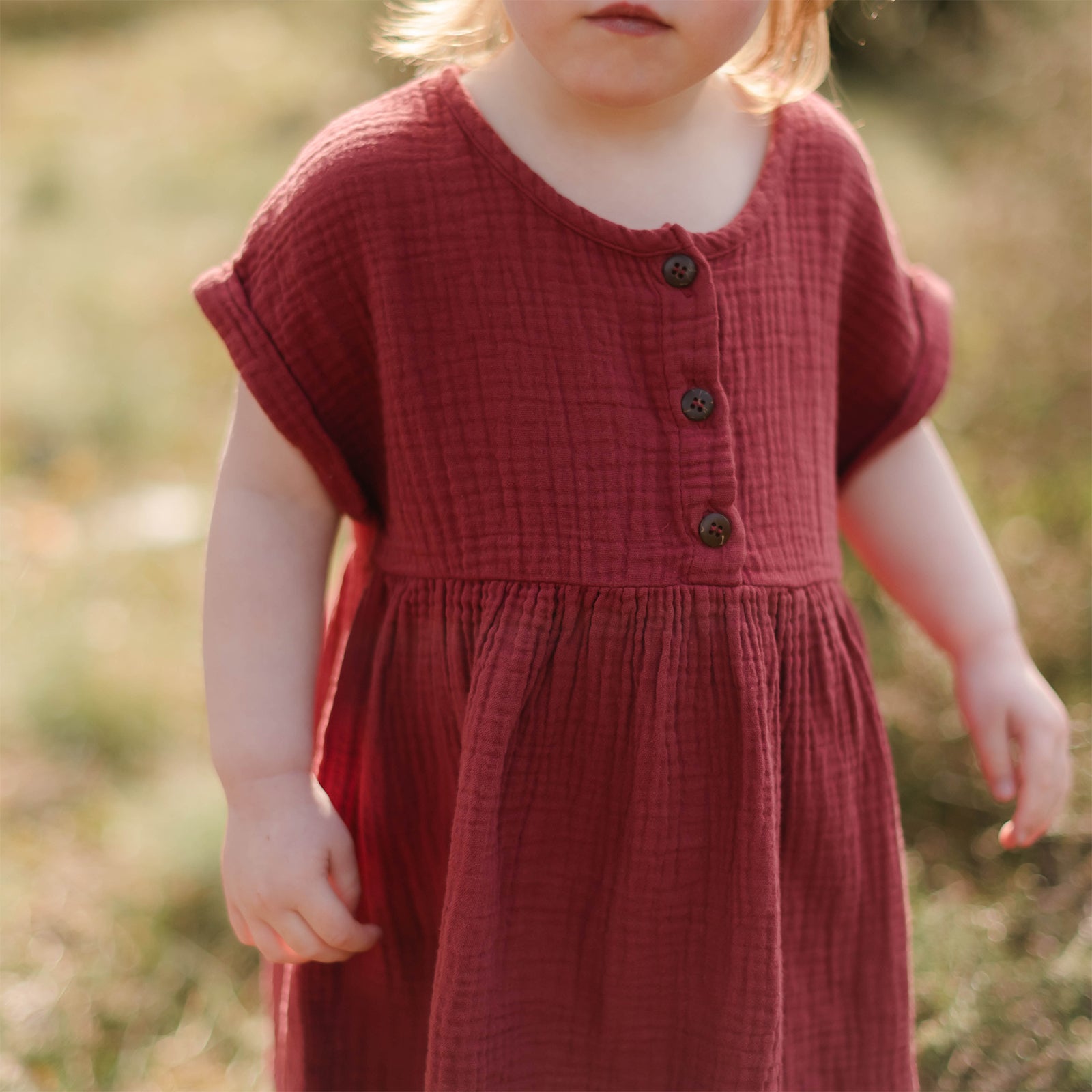 NORDLICHT Kleider Alma Kinder Musselin Kleid rot