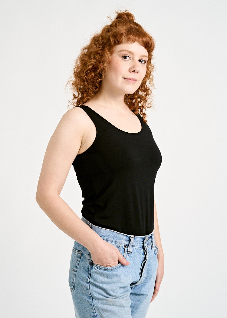 Wijld Melanie Black Tank Top Damen Schwarz Lyocell