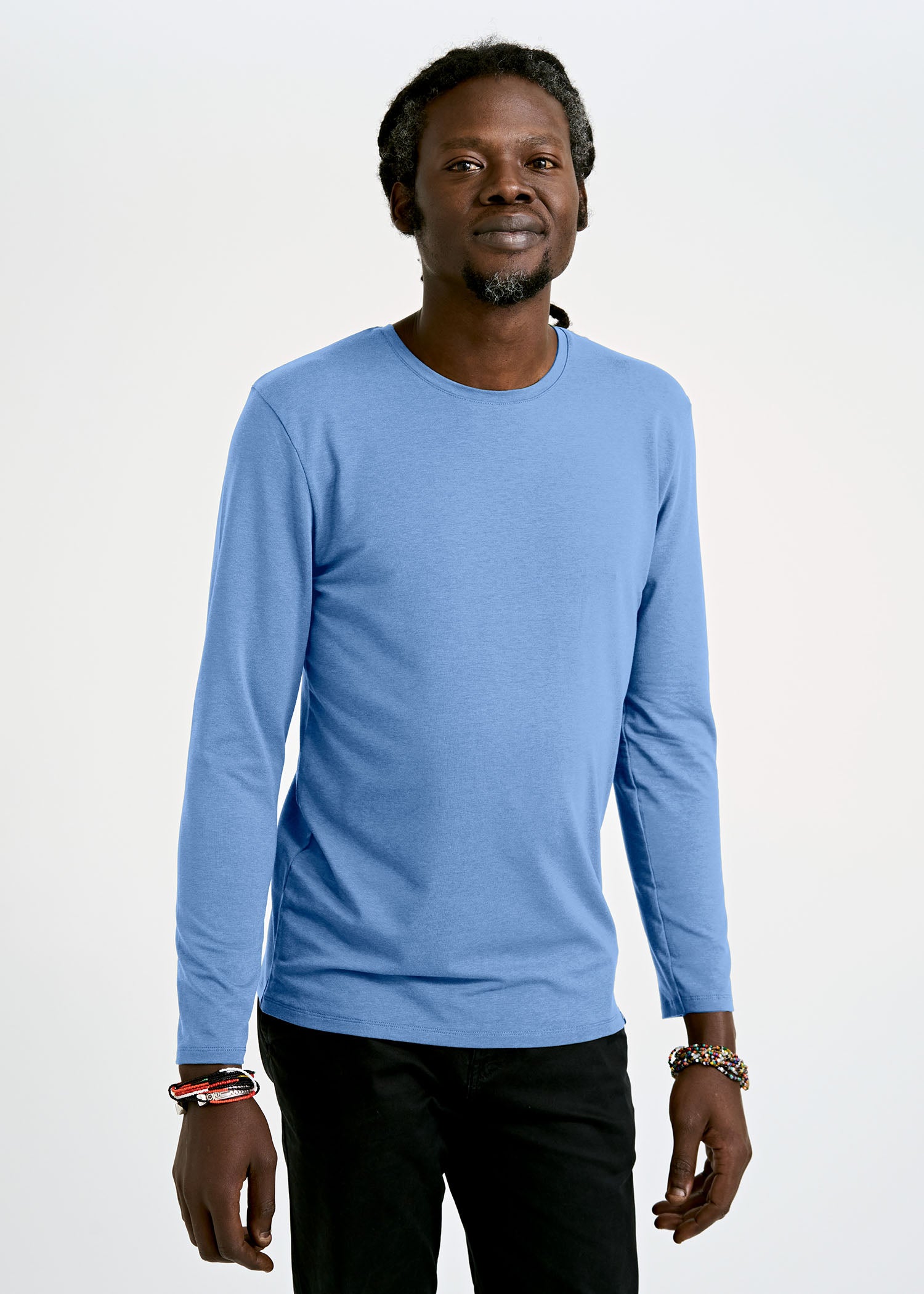 Wijld David Herren Langarmshirt Bijout Blue Slim
