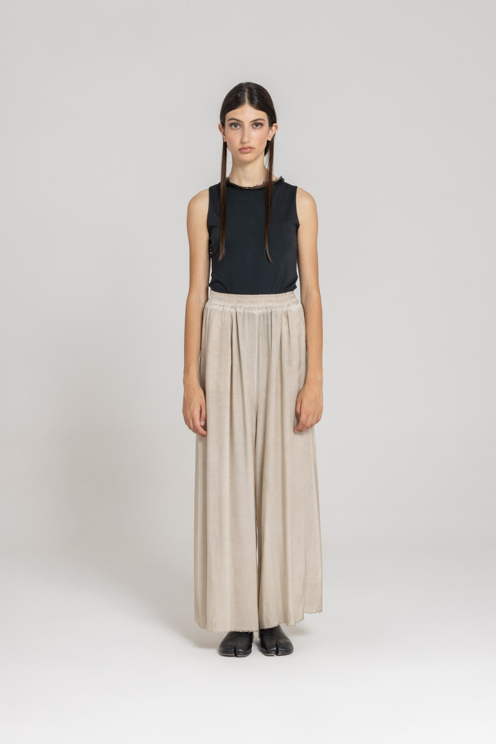 Sanctamuerte Pantaloni Palazzo Hose Viskose-Satin