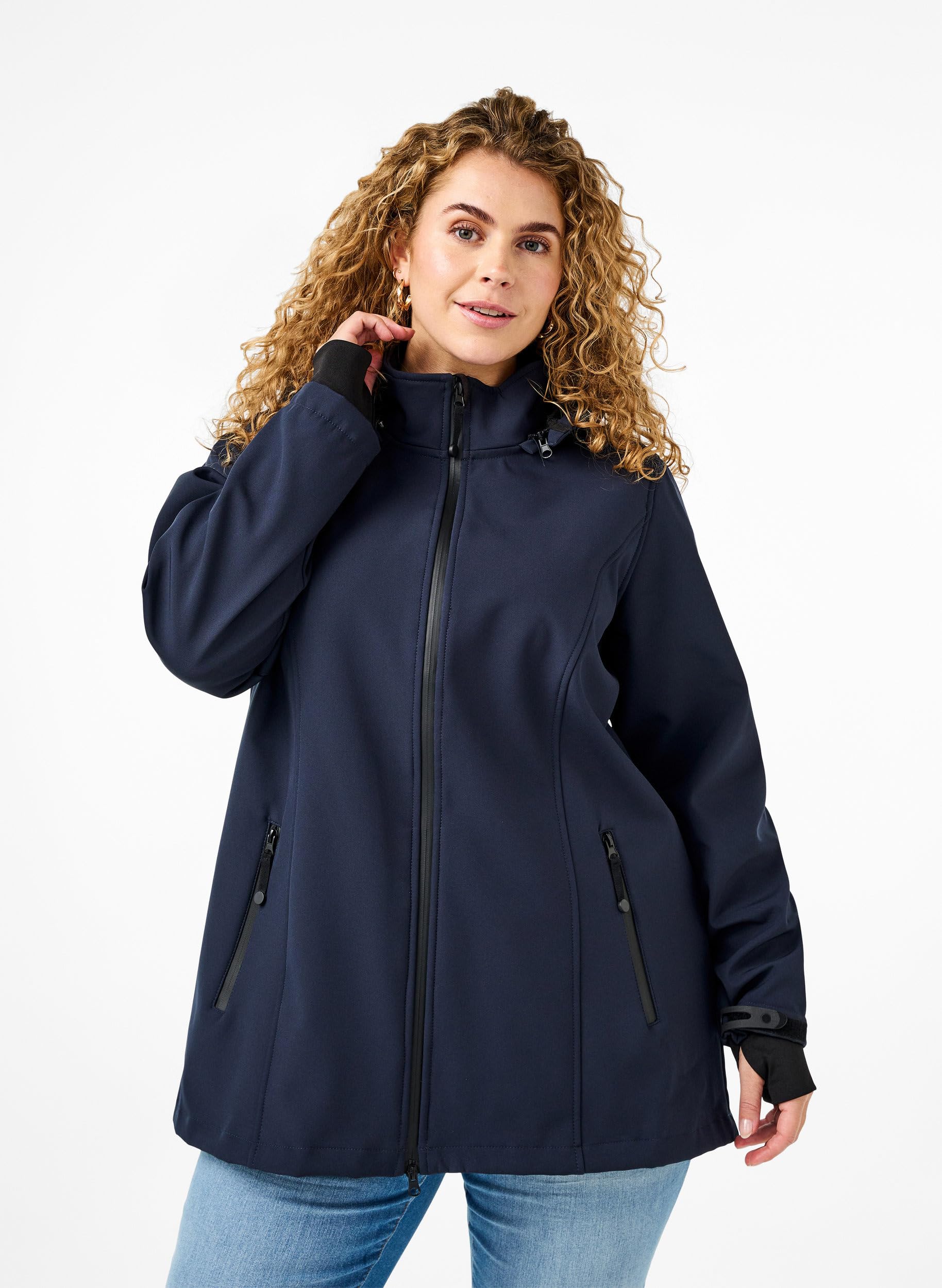 Zizzi Softshelljacke Night Sky Kurz Fleece Gr. 42-44