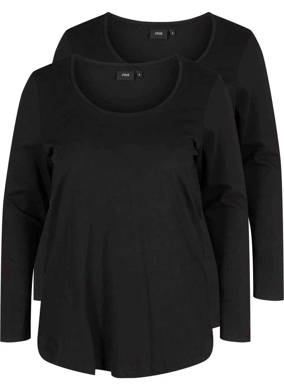 Zizzi Blouses Bluse Damen 2er Pack Schwarz Baumwolle