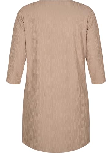 Zizzi Kleid Struktur 3/4-Ärmel Rundhals kurz