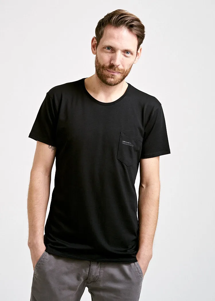 Wijld Pocket Herren T-Shirt Anthrazit Brusttasche
