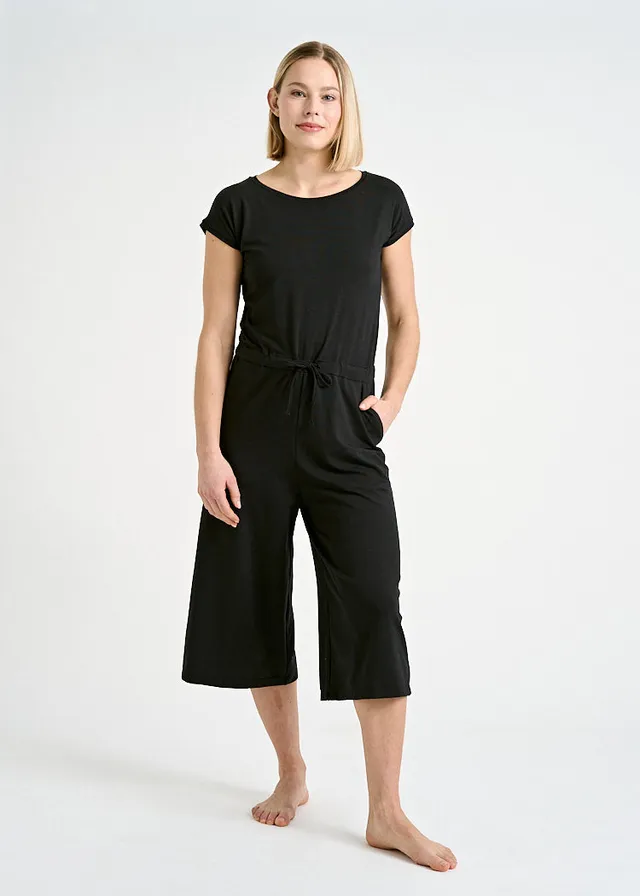 Wijld Jumpsuit Kimono Steffy Damen Overall Black Elasthan