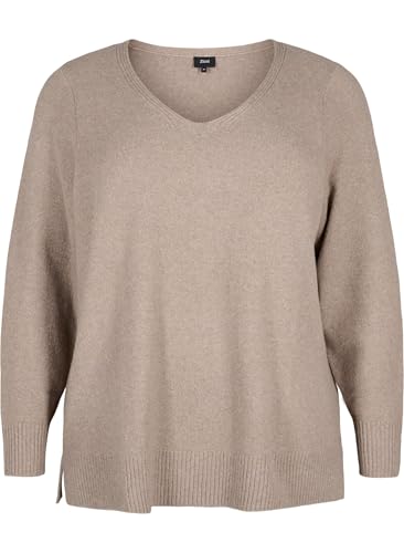 Zizzi Strickbluse V-Ausschnitt Rippstrick Gr.42-60