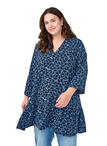 Zizzi Tunika Damen 3/4 Ärmel Blumenmuster große Größen
