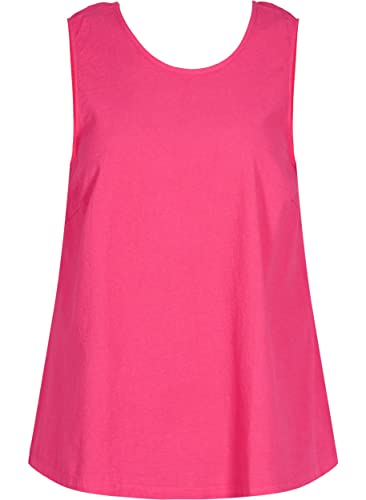 Zizzi Baumwolltop Damen Rundhals Top 100% Baumwolle A-Linie