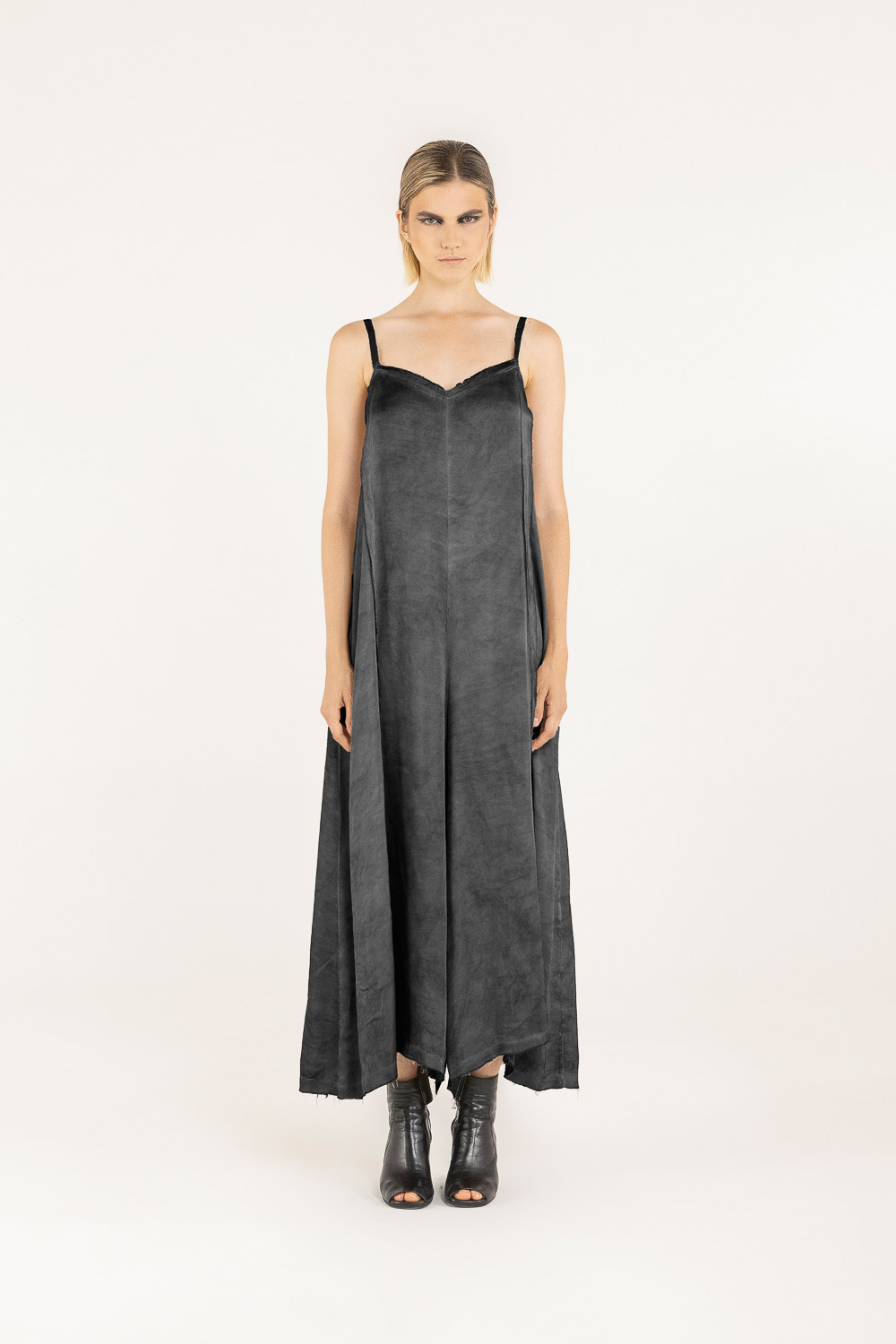 Sanctamuerte Abiti Salopette Overall Viskose Satin Weit