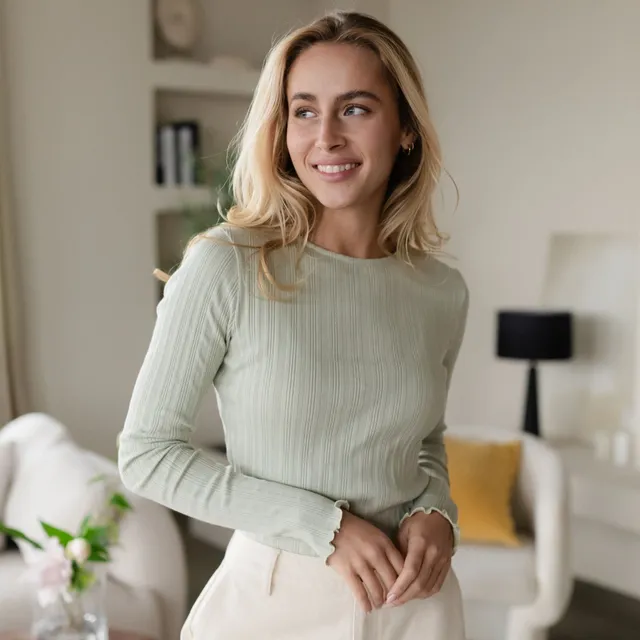 Nordlicht Maja Langarmshirt Salbei Bio-Baumwolle