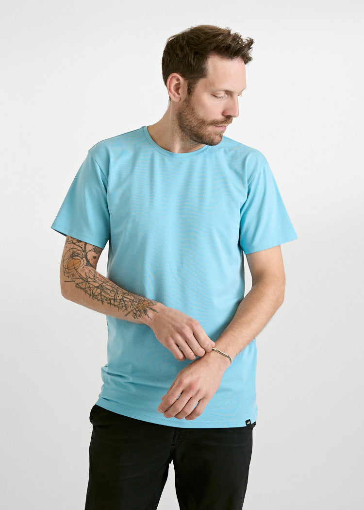 Wijld Woodshirt Timo Herren T-Shirt Milky Blue Lyocell