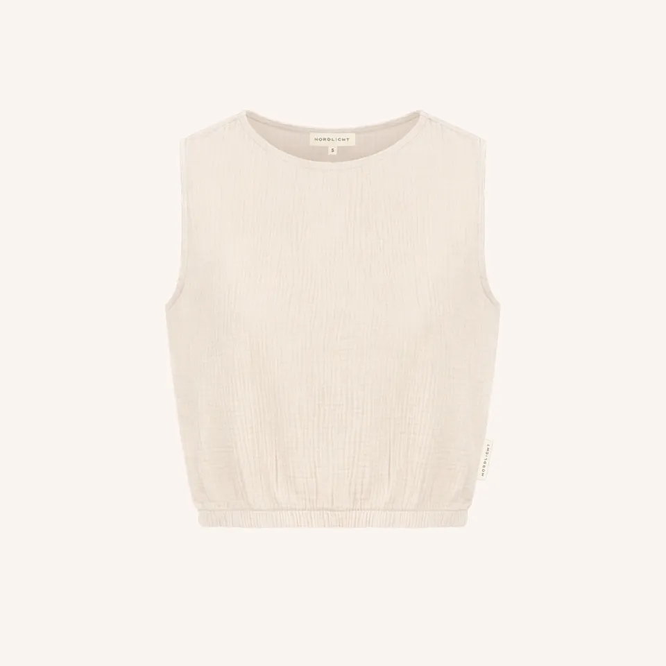 NORDLICHT Marie Musselin Crop Top Natur Bio-Baumwolle