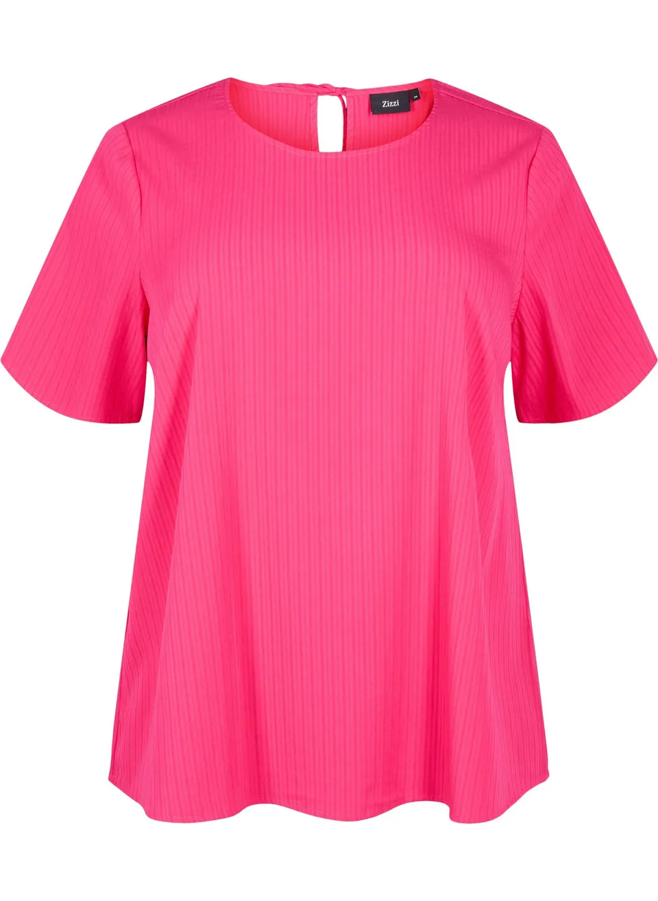 Zizzi Bluse Viskose Kurzarm Bindeband Streifen Gr.42-60