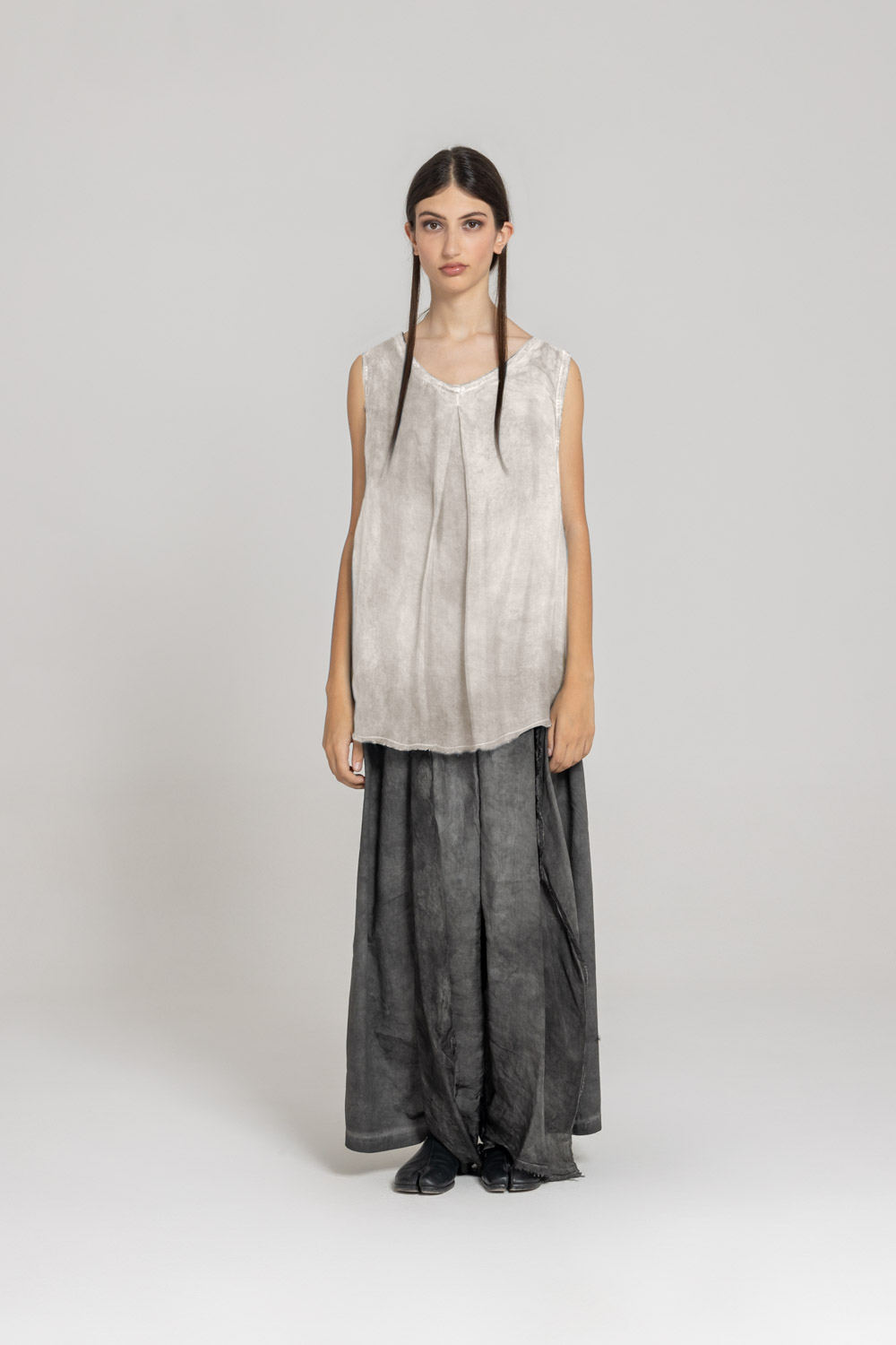 Sanctamuerte Top Tank Top Girocollo Musselin Baumwolle