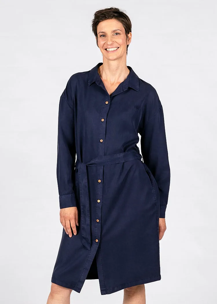 Wijld Damen Hemdblusenkleid Maritim Blue Lyocell