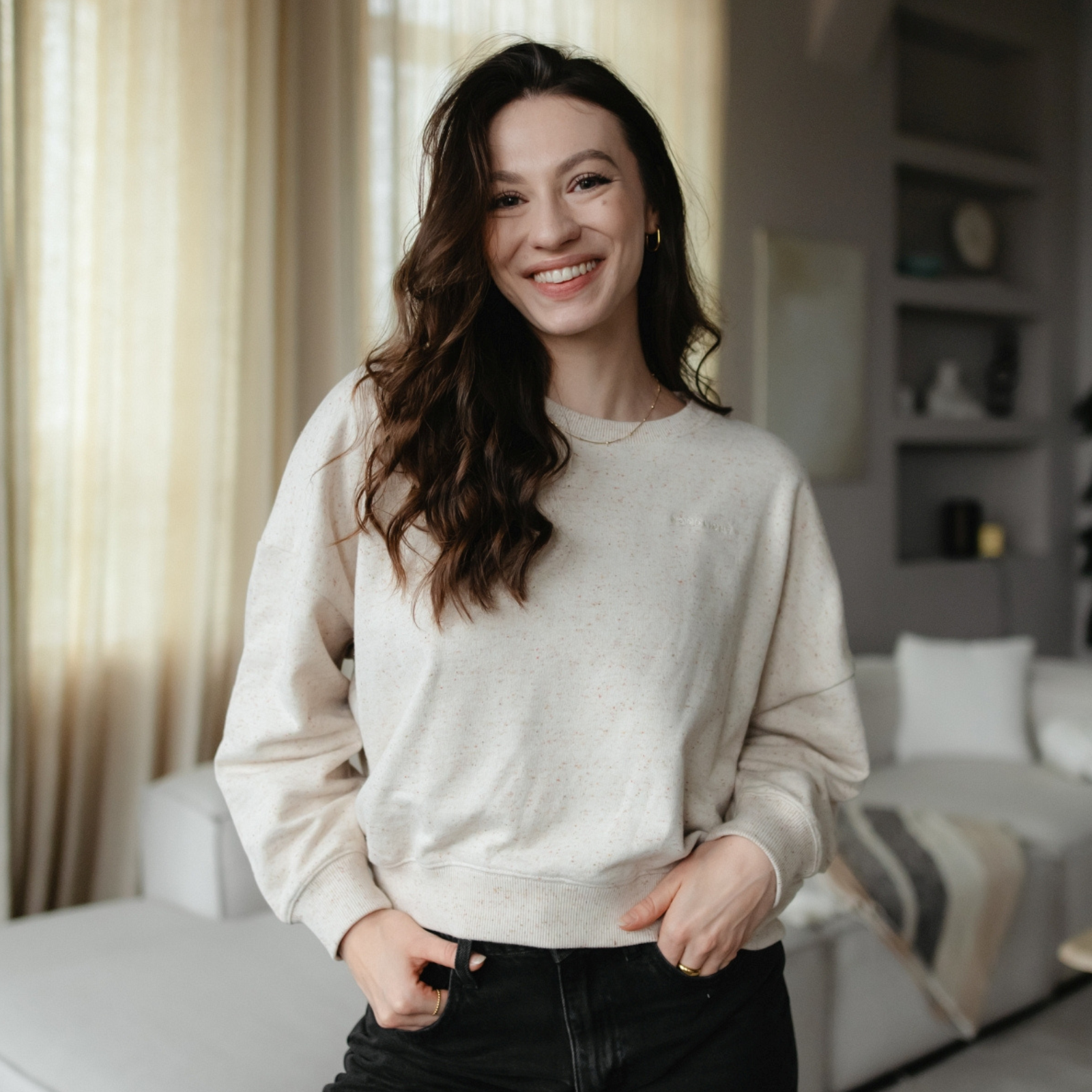 NORDLICHT Emma Sweater Pullover Bio-Baumwolle Punkte