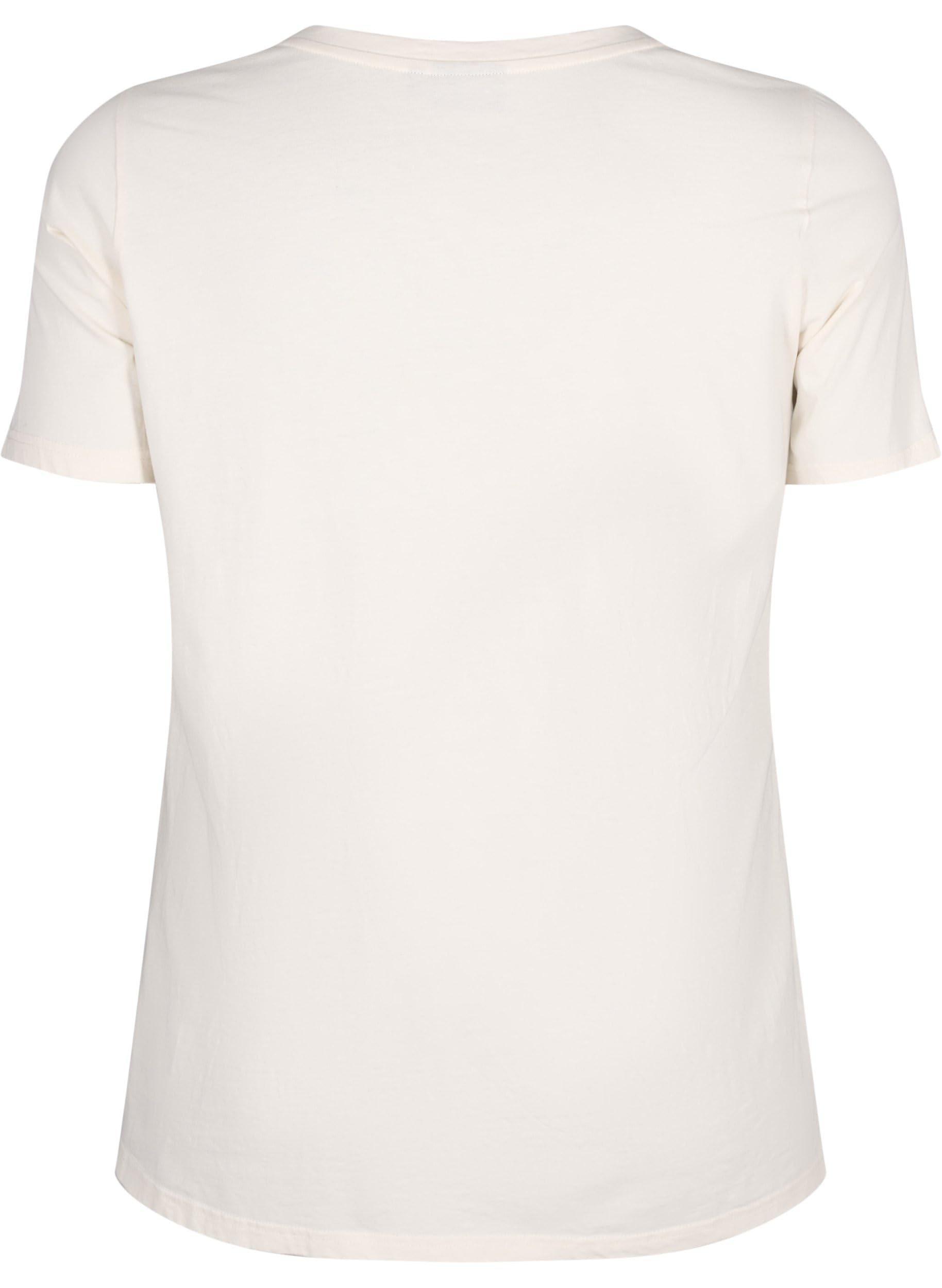 Zizzi T-Shirt Baumwolle Text normale Passform 42-60