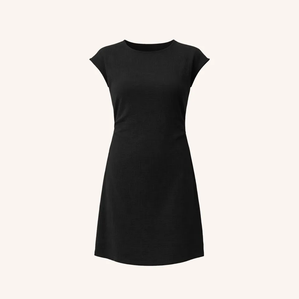NORDLICHT Jule Musselin Kleid Schwarz Bio-Baumwolle