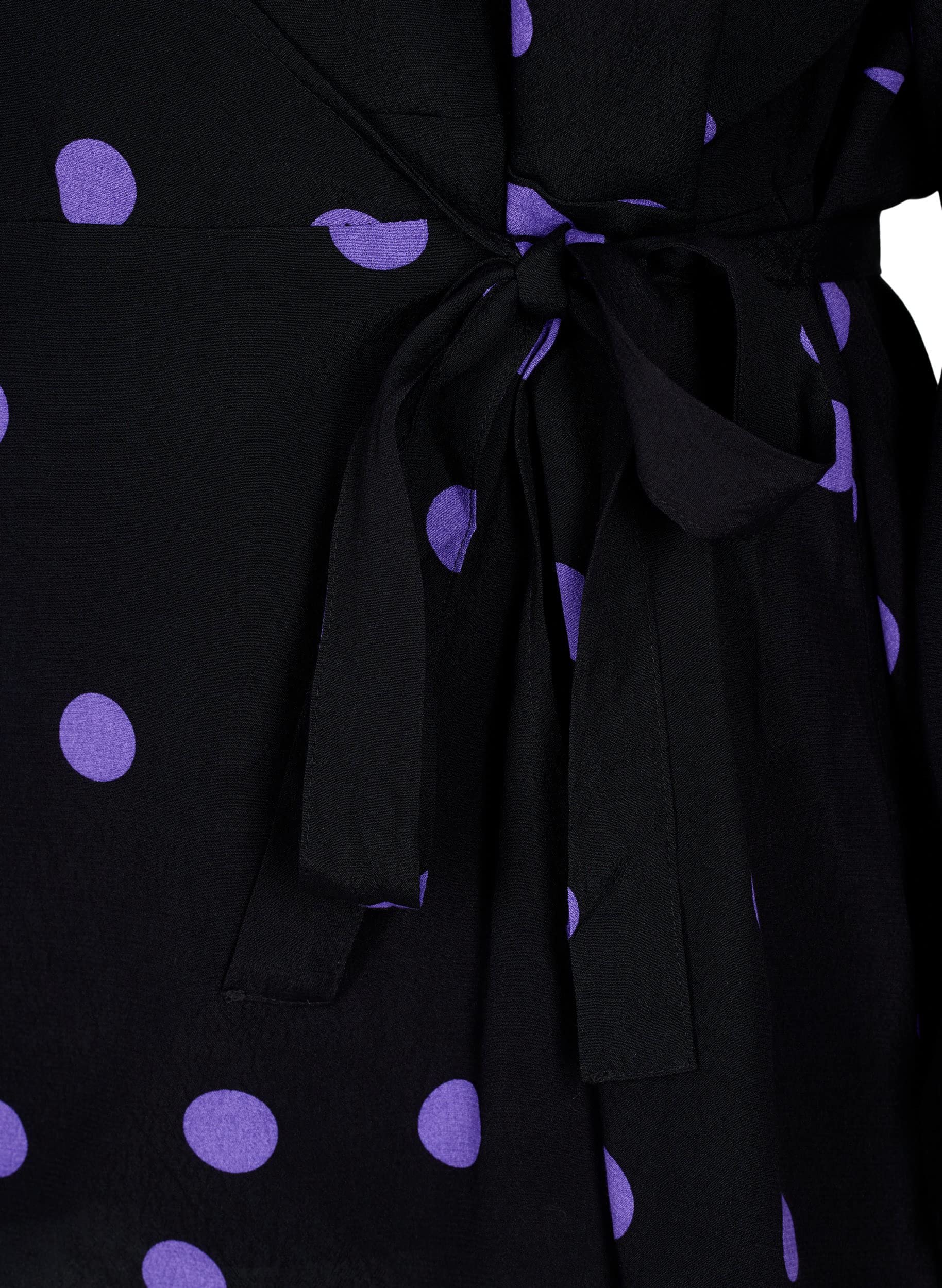 Zizzi Wickelbluse Damen V-Ausschnitt Punkte Viskose