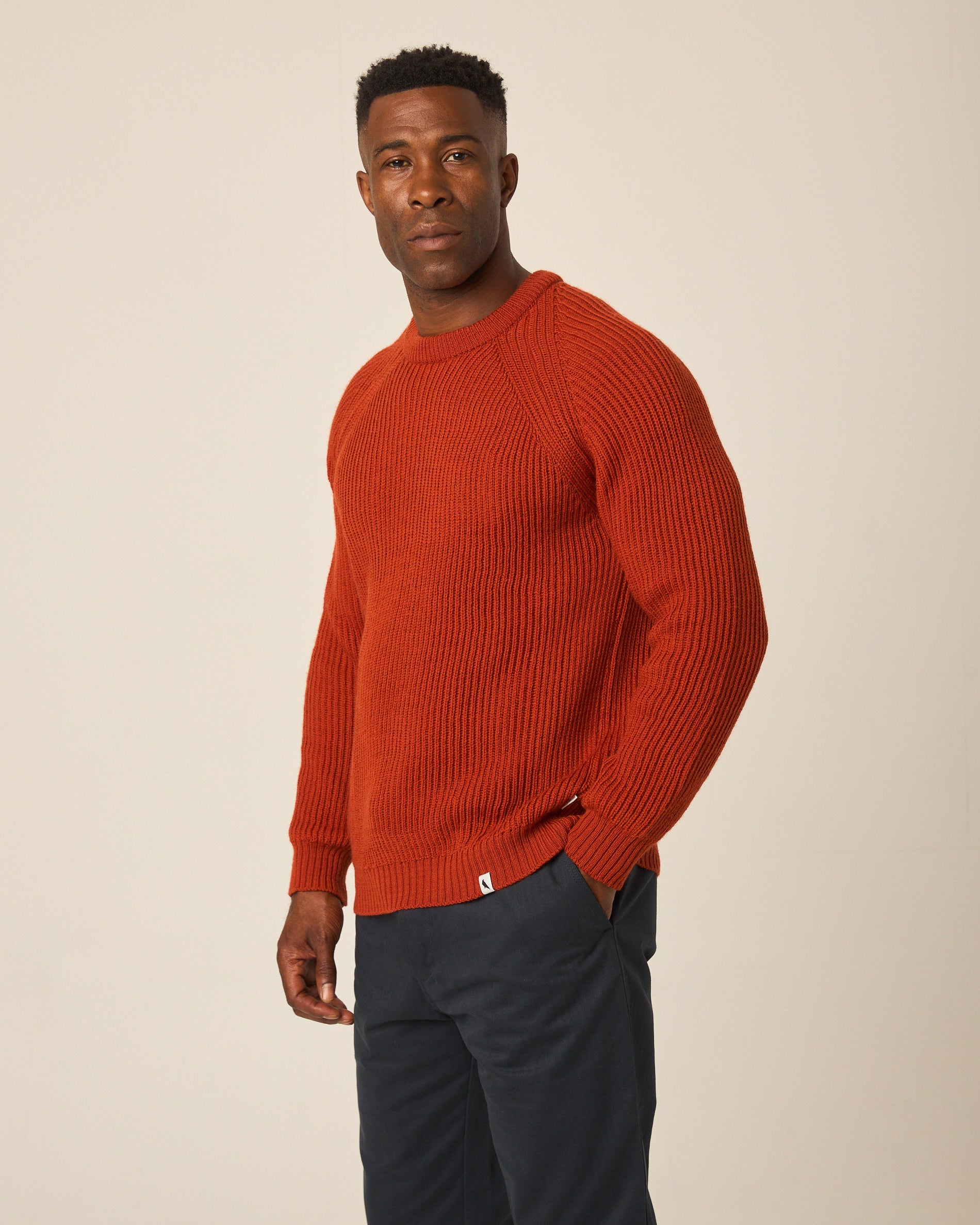 Peregrine Knitwear Ford Crew Jumper Strickpullover Oak Merino