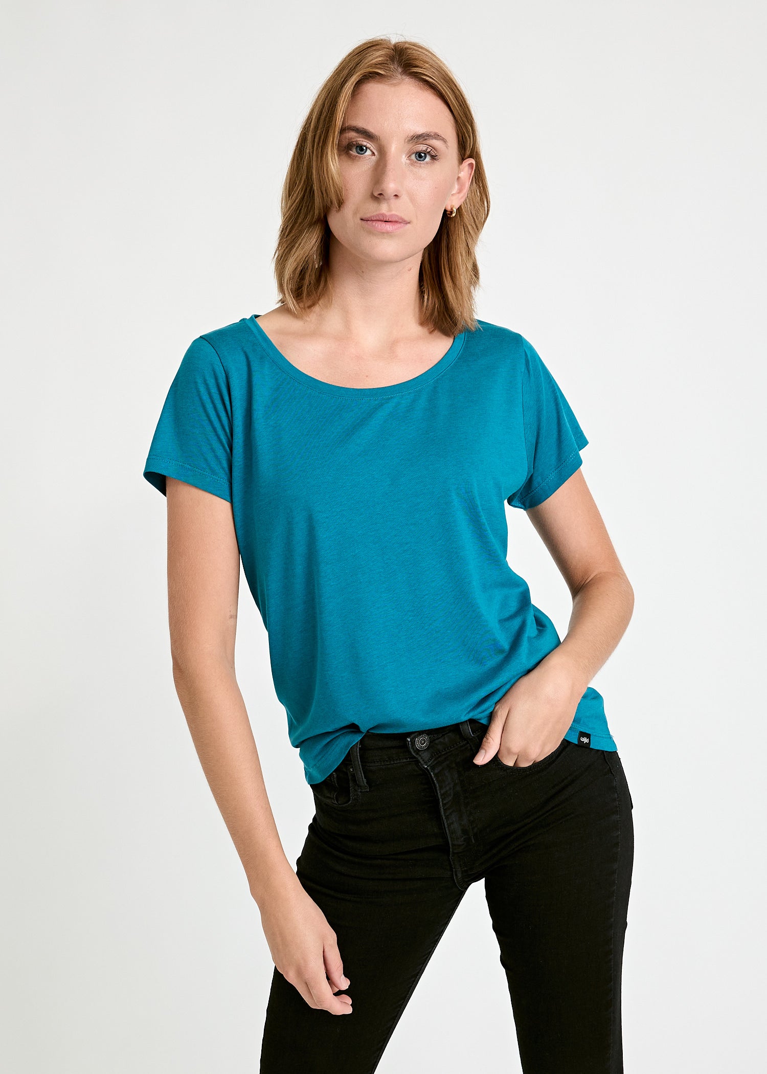 Wijld Woodshirt Lena Damen T-Shirt Petrol Holz