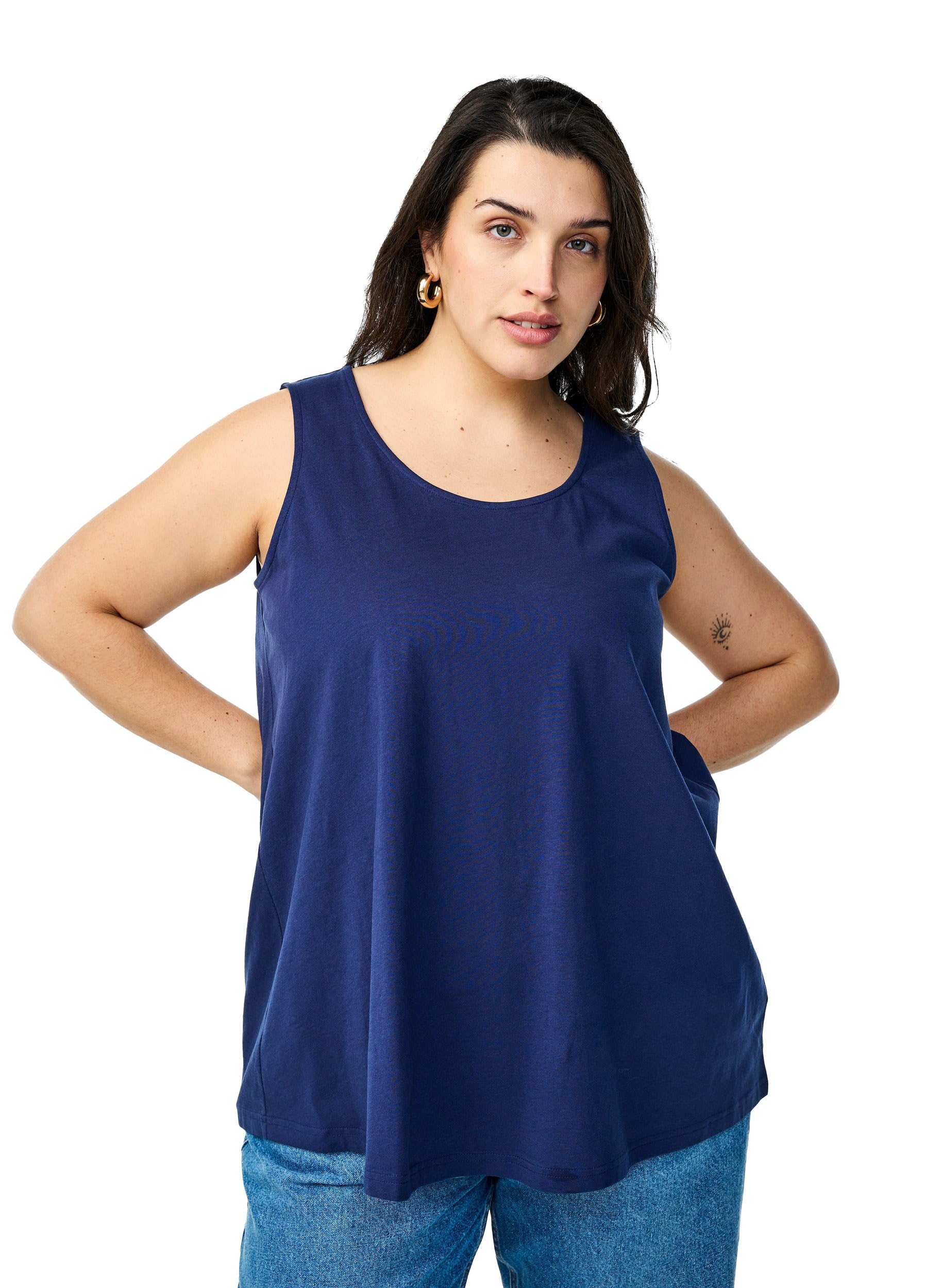 Zizzi T-Shirts Tops Top Thyme Baumwolle A-Linie