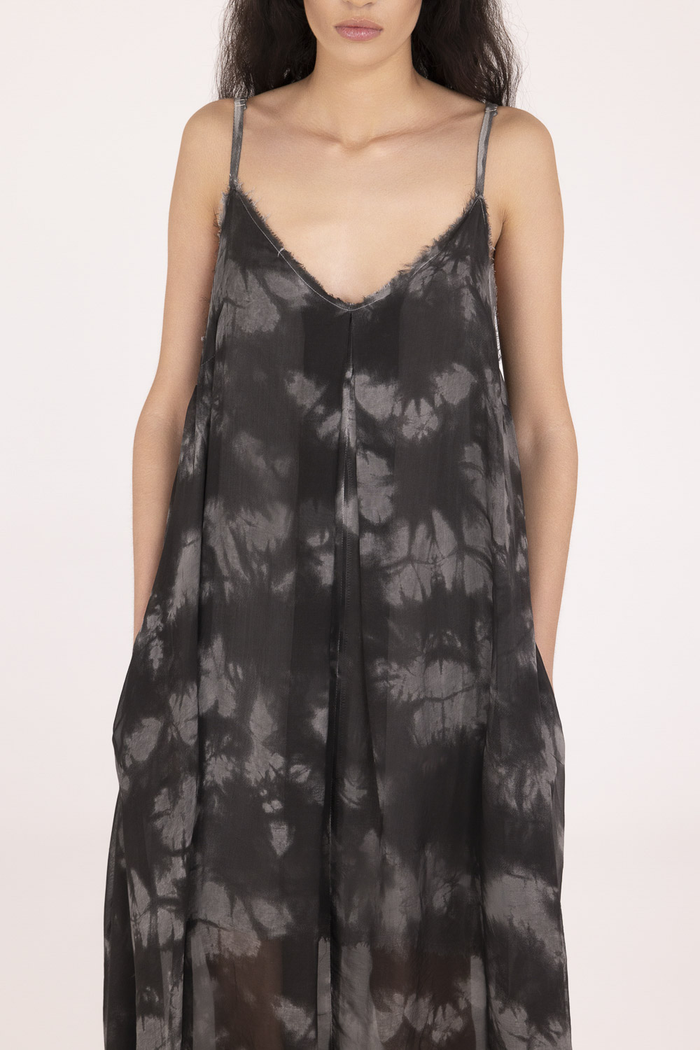 Sanctamuerte Abiti Sottoveste Kleid Batik Taschen Zweilagig