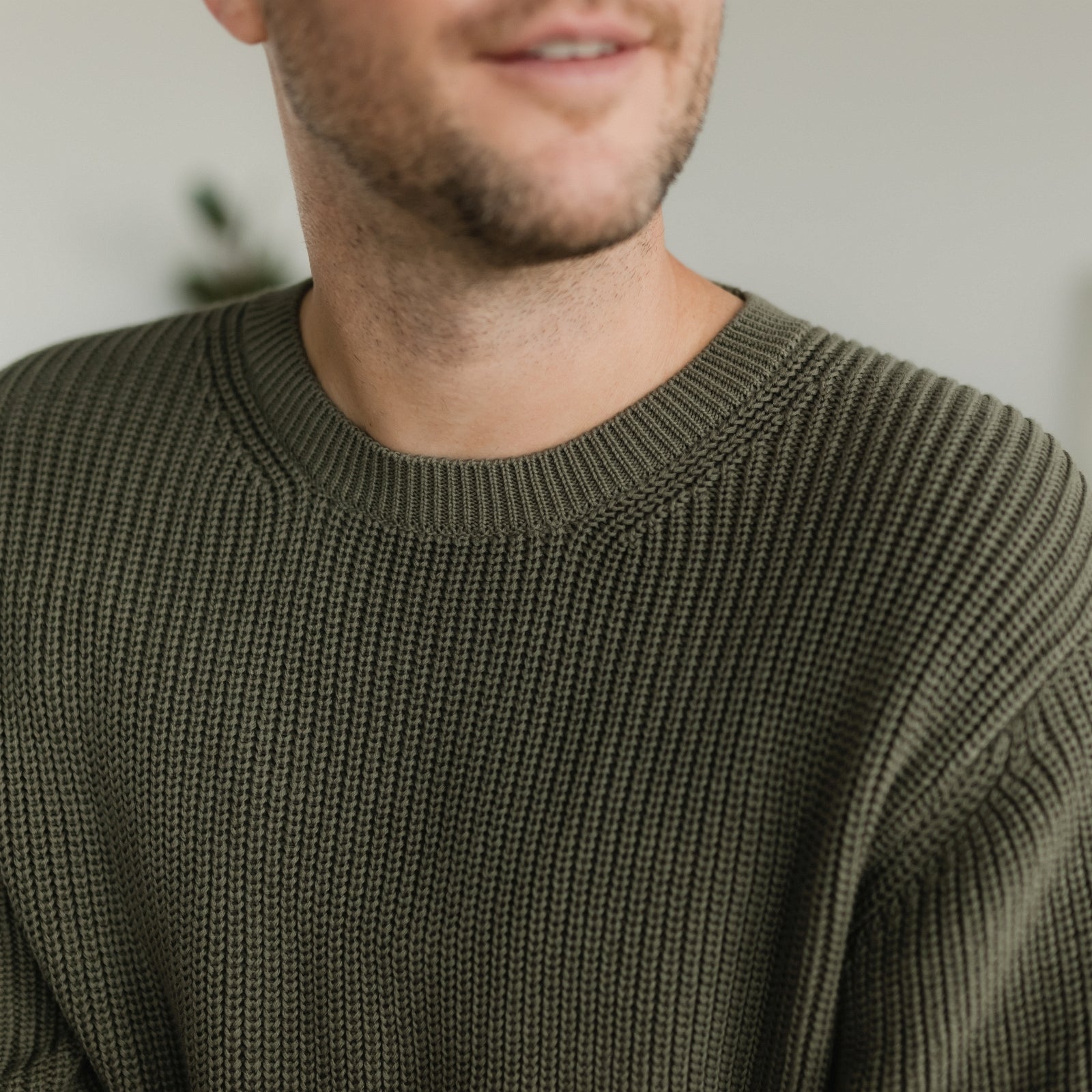 NORDLICHT Ole Grobstrick Sweater Pullover Grün