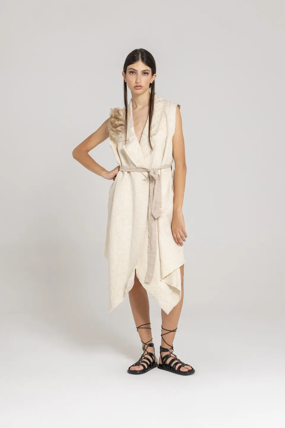 Sanctamuerte Capispalla Gilet Weste Baumwolljacquard Asymmetrisch